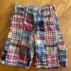 GAP kids soft madras shorts size 7 slim EUC